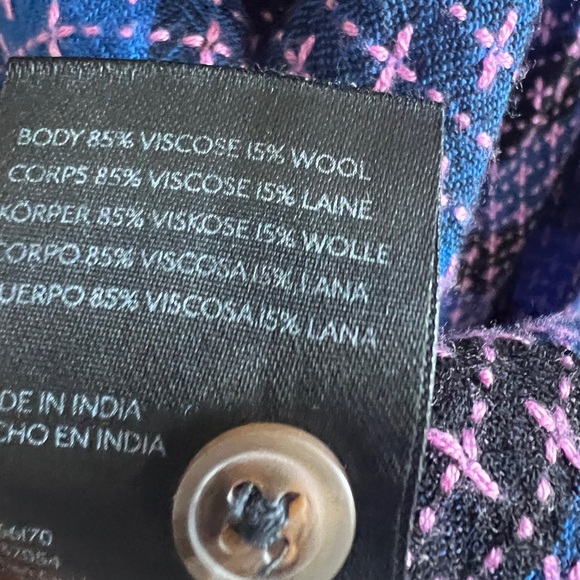 Anthropologie- Pilcro- Blue and Black Plaid Button Down Shirt - Picture 6 of 6